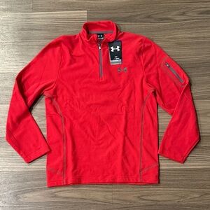 Under Armour Men's Red Fleece Quarter-Zip Jacket